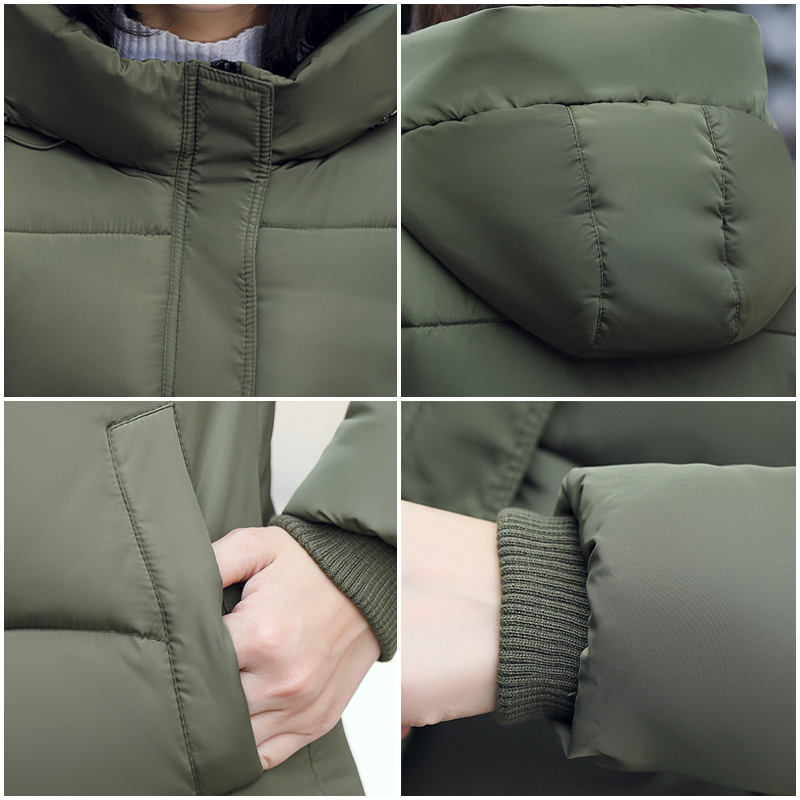 High Quality Warm Thicken Female Coat Winter Womens Hooded Cotton Padded Womens Winter Jackets Long Parka Parkas Solid 201017