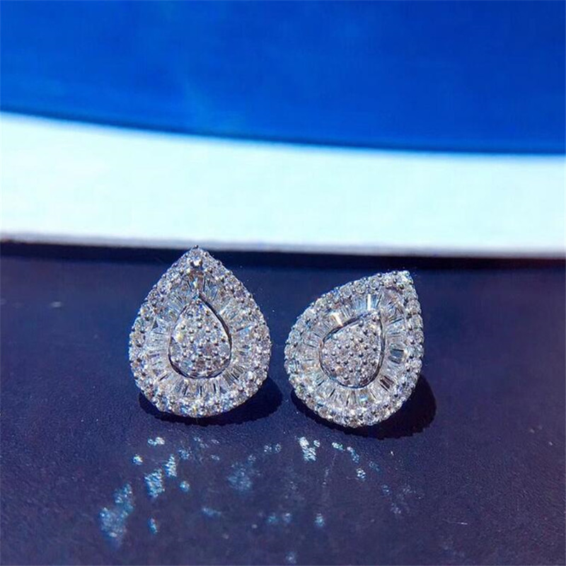 Victoira Sparkg Jewelry Sterg Sier High Quality Never Fade Water Sweet Cute Drop Earring Women Wedding Stud Earrings Gift