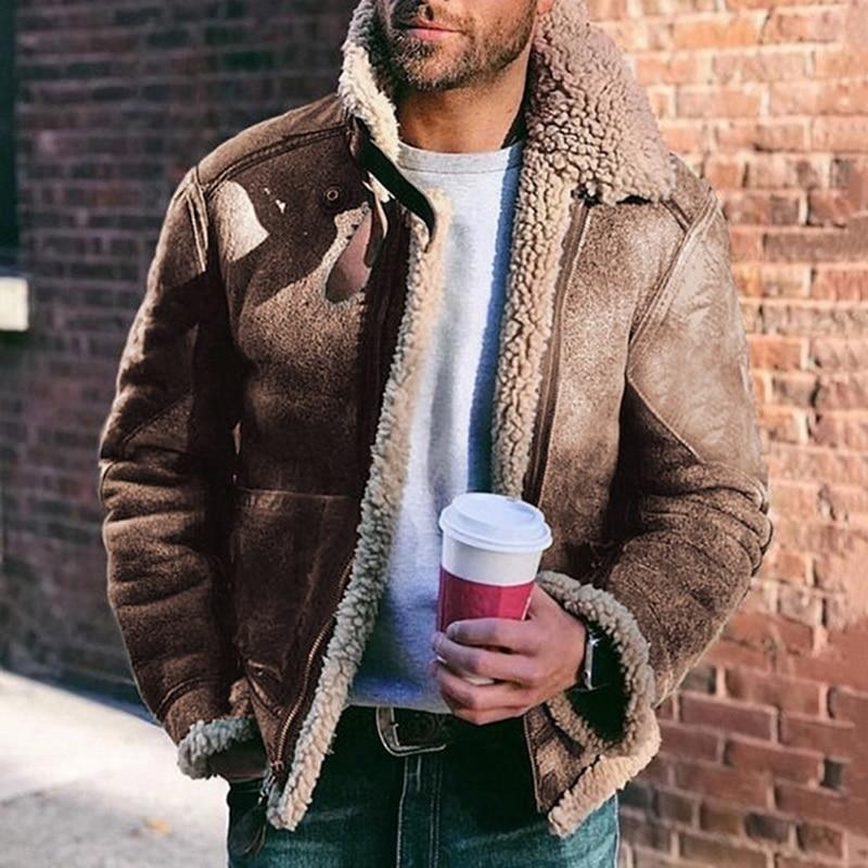 Free Shipping,Winter Sheep Fur Coat,Classic Wool Shearg,Warm Leather Jacket,Mens Sheepskin Coat.Plus Size Jackets B3