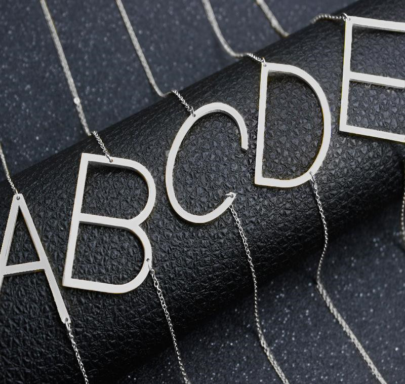 Stainless Steel A-Z English Alphabet Initial Necklace Silver Gold Plated Capital Letter pendant Fashion Jewelry for Women DROP SHIP
Stainless Steel A-Z English Alphabet Initial Necklace Silver Gold Plated Capital Letter pendant Fashion Jewelry for Women DROP SHIP