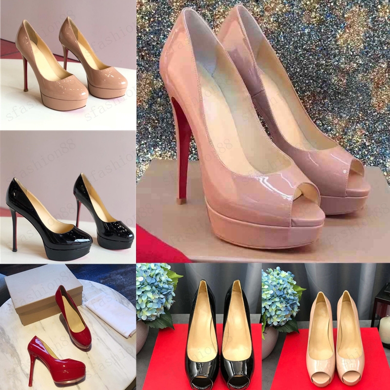 Classic lady Red Bottom High Heels Platform Shoe Pumps Nude/Black Patent Leather Peep-toe Women Dress Wedding Sandals Shoes size 34-45, Box
Classic lady Red Bottom High Heels Platform Shoe Pumps Nude/Black Patent Leather Peep-toe Women Dress Wedding Sandals Shoes size 34-45, Box