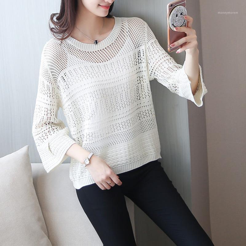 Summer Women' Round Neck Hollow Blouse Thin Pullover Short Knit Loose Large Size Net Shirt Bat Shirt Air Conditioning1, Blue
Summer Women' Round Neck Hollow Blouse Thin Pullover Short Knit Loose Large Size Net Shirt Bat Shirt Air Conditioning1, Blue