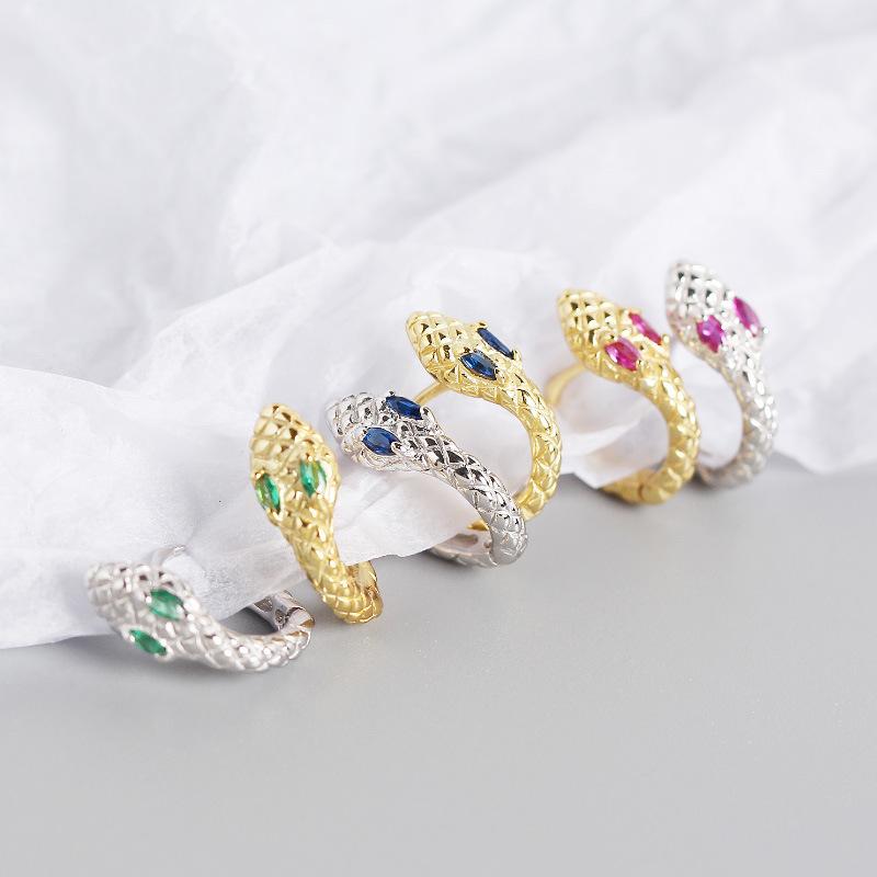 18K GOLD 1pair REAL.925 Sterling silver Green Blue Garnet Eye Snake Hoop huggie Earring Charms TLE2145
18K GOLD 1pair REAL.925 Sterling silver Green Blue Garnet Eye Snake Hoop huggie Earring Charms TLE2145