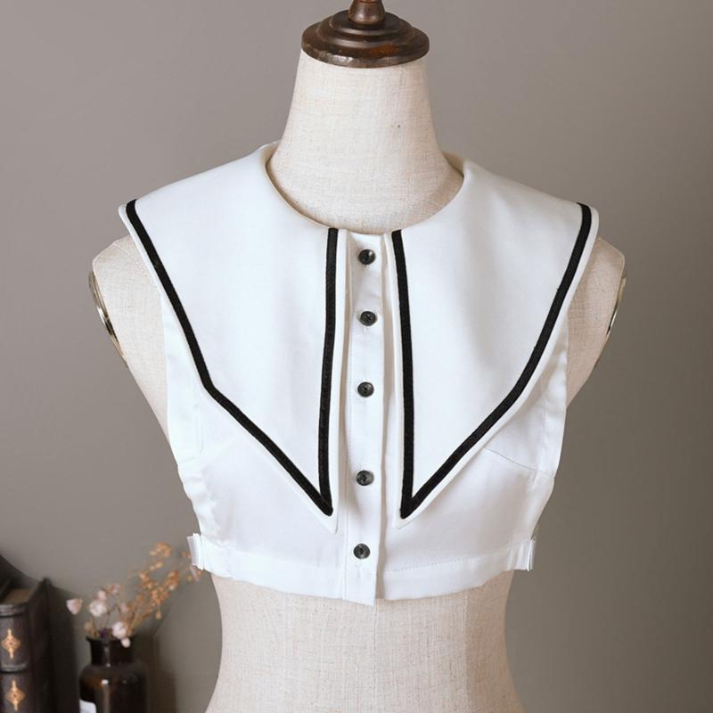 2021 Women Striped Pointed Long Lapel Half Shirt Blouse Dickey Detachable False Collar Button Winter Decorative Clothing
2021 Women Striped Pointed Long Lapel Half Shirt Blouse Dickey Detachable False Collar Button Winter Decorative Clothing