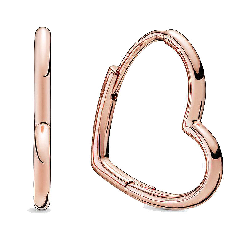 Earrings for Women 925 Sterling Silver Earring Rose Large Small Asymmetric Hearts Birthday Gift Fashion Jewelry