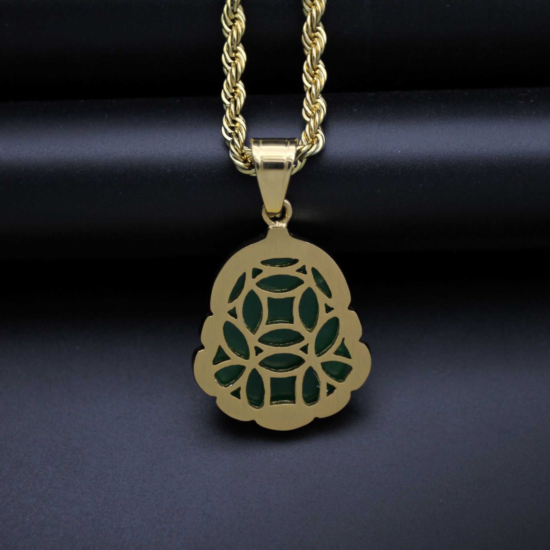 Cubic Zircon Maitreya Buddha Pendant Necklace For Women Men Rope Chain Big Belly Buddha Necklace Hip Hop Jewelry Christmas Gifts 201013