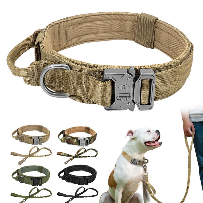 

Durable Tactical Dog Collar Adjustable Nylon Military Dog Collar Leash For Medium Large Dogs K9 German Shepherd Training bbyudq