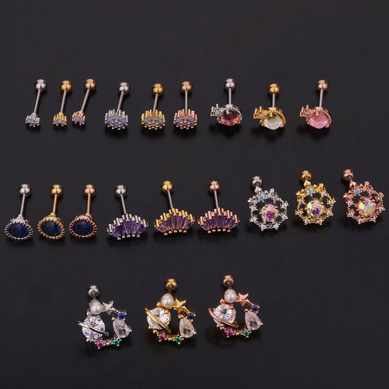PCS Shiny Mirco Pave CZ Cute Small Mix Shape Flower Ear Bone Cuff Stud Earring Elegant Color Zircon Round Steel Ears
PCS Shiny Mirco Pave CZ Cute Small Mix Shape Flower Ear Bone Cuff Stud Earring Elegant Color Zircon Round Steel Ears