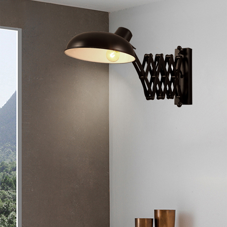 American retro industrial style retractable wall lamp creative personality dining room bedroom study elongated wall light