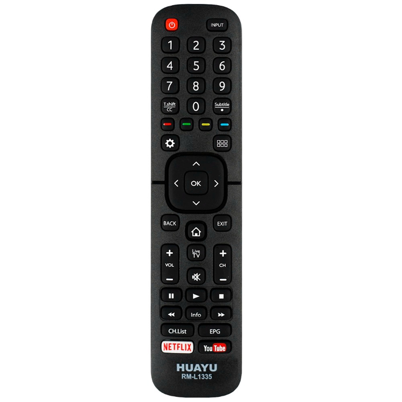 HUAYU Universal Remote Control for Hisense RM-L1335 TV with Netflix and Youtube
HUAYU Universal Remote Control for Hisense RM-L1335 TV with Netflix and Youtube