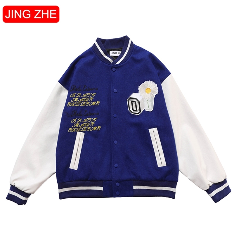 JING ZHE Harajuku Jacket Men Flowers Letter Embroidery Coats Lovers High Street Baseball Jacket College Style Punk Bomber Jacket 201105, B black
JING ZHE Harajuku Jacket Men Flowers Letter Embroidery Coats Lovers High Street Baseball Jacket College Style Punk Bomber Jacket 201105, B black