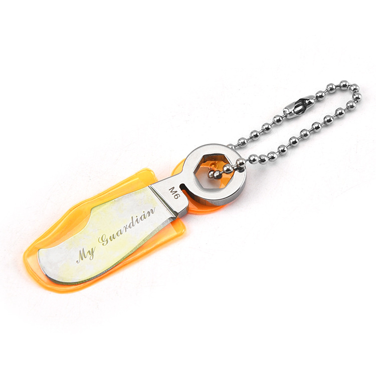 Creative Stainless Steel Multi-Function Tool Knife Key Rings Protable Carton Box Opener Keychain My Guardian Outdoor Keys Holder Nice Gift