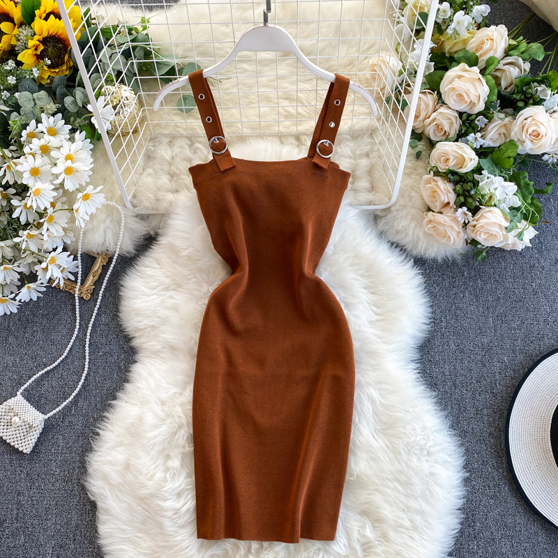 2021 New Women's Bodycon Mini Sleeveless Solid Color Sexy Strappy Ladies' Fashionable Summer Vestido Hot Sale Amdy, Brown
2021 New Women's Bodycon Mini Sleeveless Solid Color Sexy Strappy Ladies' Fashionable Summer Vestido Hot Sale Amdy, Brown