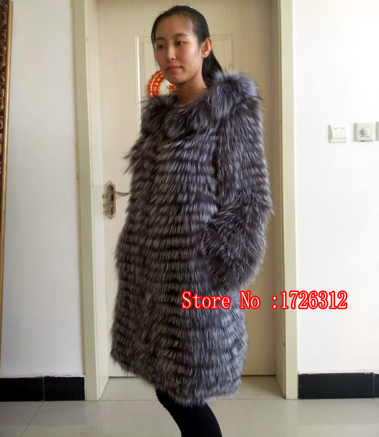 Real silver fox fur coat women winter natural fur jacket female outerwear hooded overcoats slim 201103