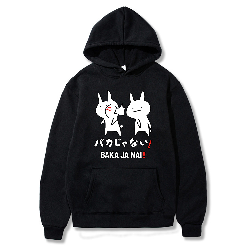 Anime Baka Rabbit Hip Hop Hoodies Men Harajuku Fashion Streetwear Hooded Sweatshirt Hoodie Tops Clothing Y0104, Black
Anime Baka Rabbit Hip Hop Hoodies Men Harajuku Fashion Streetwear Hooded Sweatshirt Hoodie Tops Clothing Y0104, Black