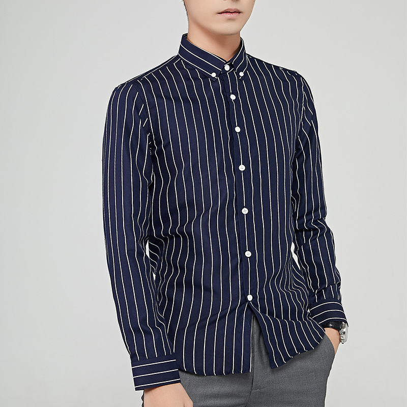 2020 Brand New Men's Shirt Striped Leisure Long-Sleeved Shirt for male Tops Shirt, Navy
2020 Brand New Men's Shirt Striped Leisure Long-Sleeved Shirt for male Tops Shirt, Navy