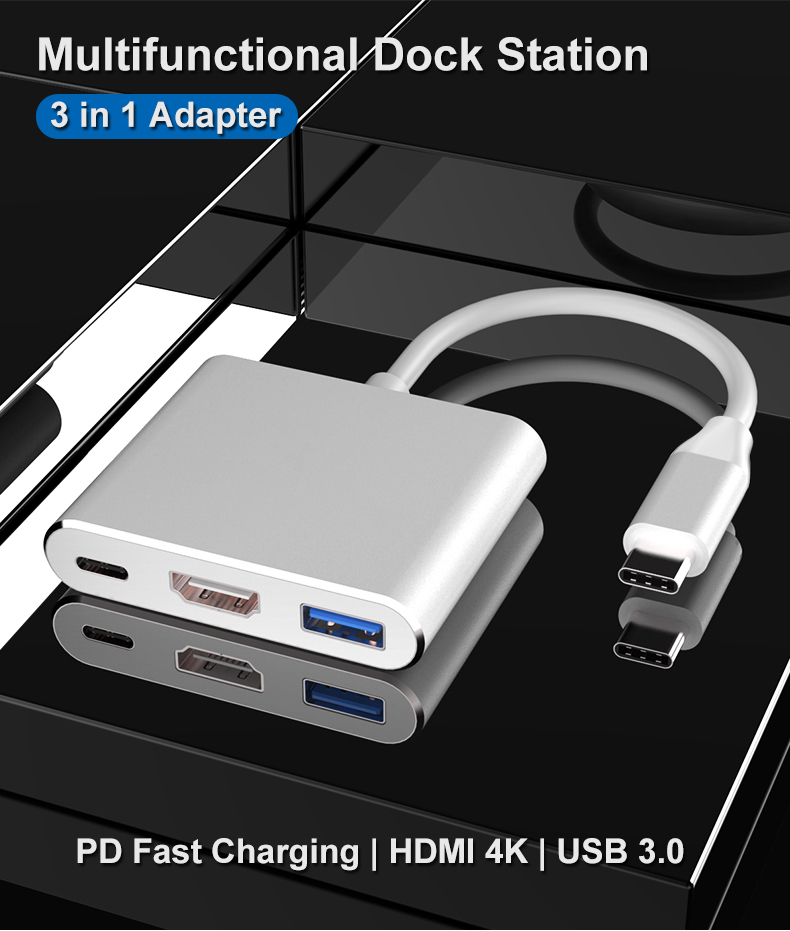 USB3.1 Type-C to 4K HD-Out 1080p USB-C Digital AV Multiport Adapter 4K OTG USB 3.0 HUB & Charger for Macbook 12"
USB3.1 Type-C to 4K HD-Out 1080p USB-C Digital AV Multiport Adapter 4K OTG USB 3.0 HUB & Charger for Macbook 12"