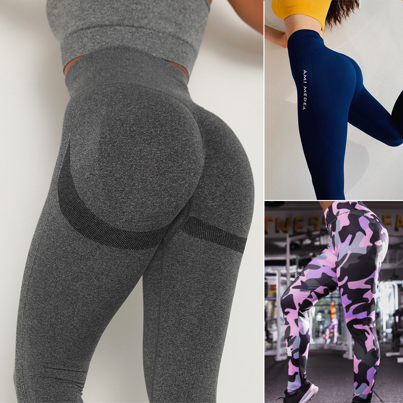 Camouflage Print Leggings Women Seamless High Waist Sexy One Word Horse Sports fitness Leggins Breathable Trousers Sweat Pants 201202