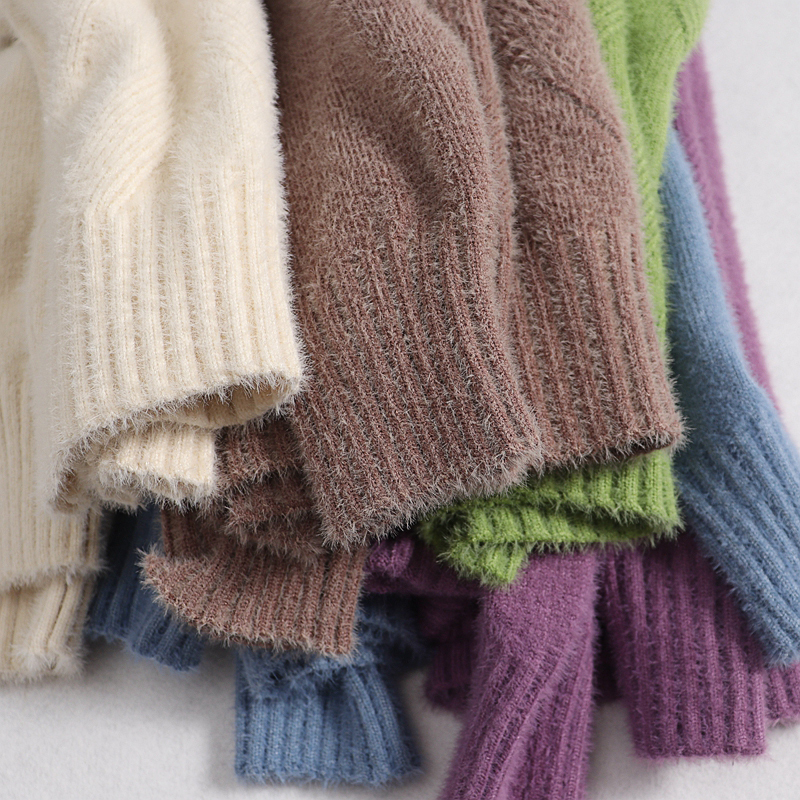 GIGOGOU Geomatric mink cashmere Women's Sweater Korea Style Elegant Thick Warm Turtlenecks Fall Winter Soft Female Jumper Top 201023