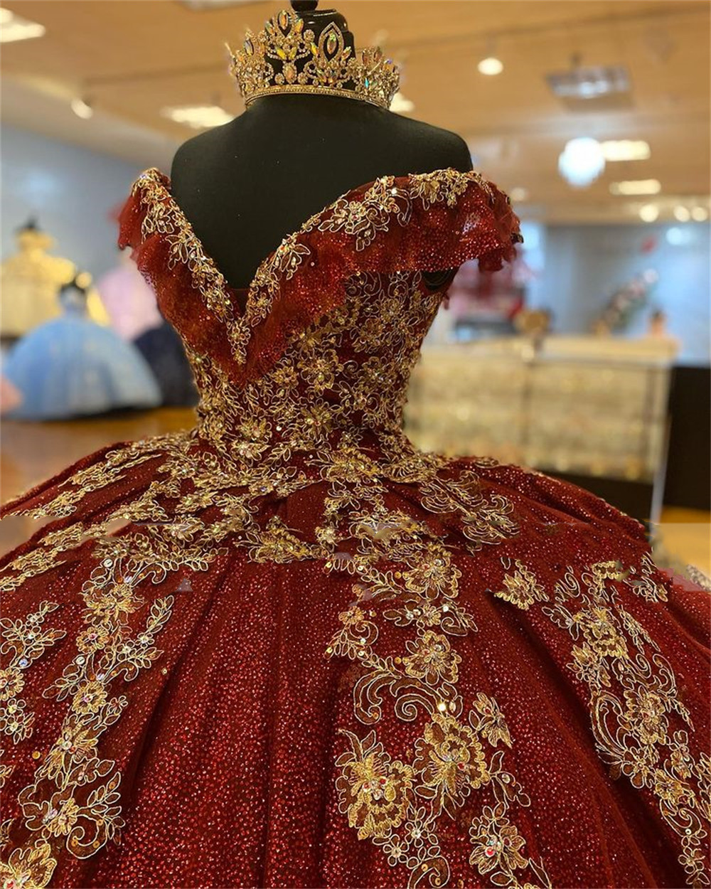 Burgundy Quinceanera Dresses Formal Prom Graduation Gowns Lace Up Corset Princess Sweet 15 16 Dress vestidos vestidos de 15 años