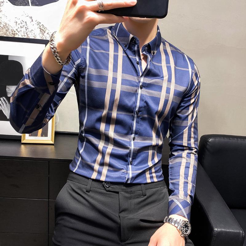 Men's Casual Shirts High Quality Men Fashion Striped Plaid Long Sleeve Slim Fit Business Formal Social Tuxedo Chemise Homme, White;black
Men's Casual Shirts High Quality Men Fashion Striped Plaid Long Sleeve Slim Fit Business Formal Social Tuxedo Chemise Homme, White;black