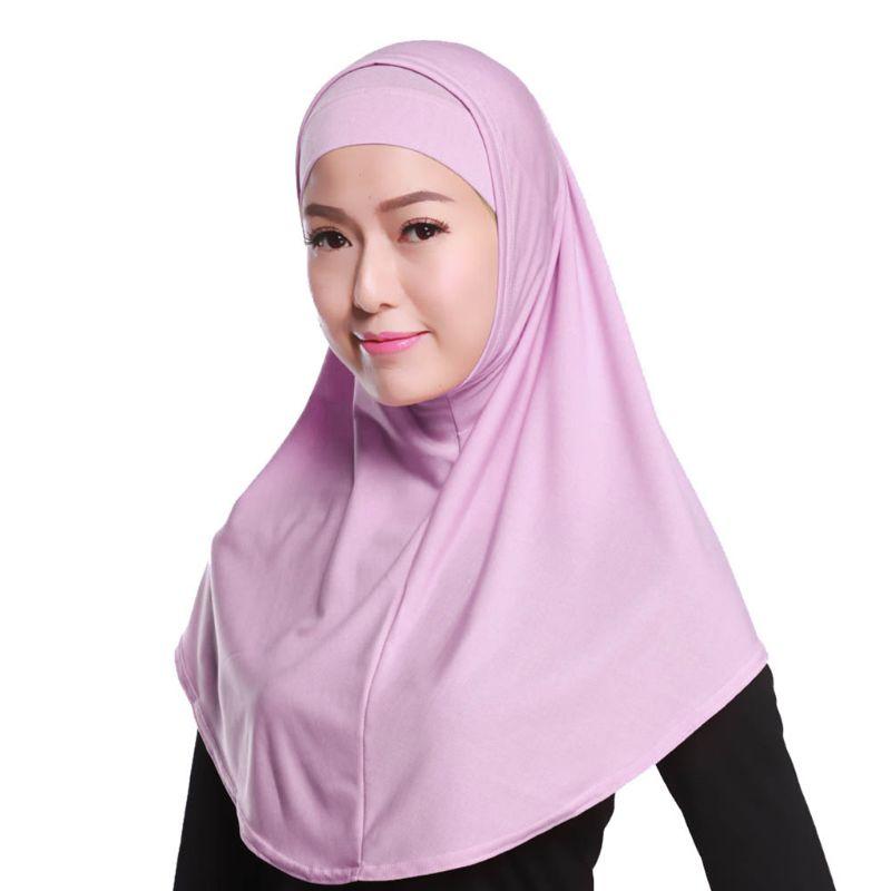 Womens 2 Piece Solid Color Amira Jersey Muslim Hijab Soft Cotton Stretch Head Scarf with Tube Inner Underscarf Cap Hood
Womens 2 Piece Solid Color Amira Jersey Muslim Hijab Soft Cotton Stretch Head Scarf with Tube Inner Underscarf Cap Hood