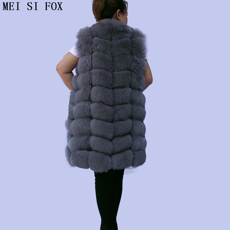 coat female autumn natural Mid-length sleeveless jacket fox vest gilet real fur free shipping top 201103