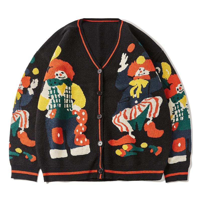 LACIBLE Funny Clown Print Knitted Cardigan Men Women Hip Hop Cotton Harajuku Sweater Oversize Streetwear Unsiex Black 2021, One
LACIBLE Funny Clown Print Knitted Cardigan Men Women Hip Hop Cotton Harajuku Sweater Oversize Streetwear Unsiex Black 2021, One