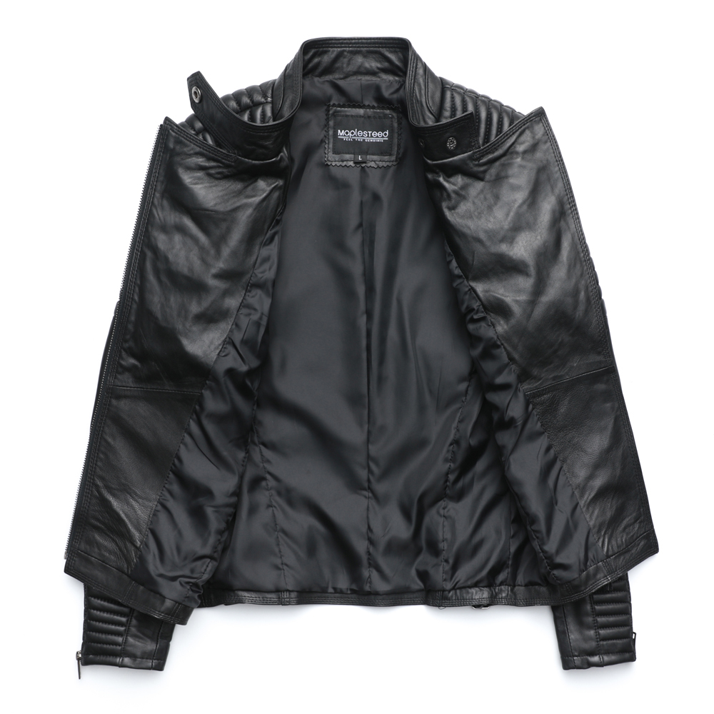 MAPLESTEED Genuine Leather Jacket Women Leather Jacket Sheepskin Black Soft Slim Fit Punk Bomber Female Leather Coat Autumn M049 201226