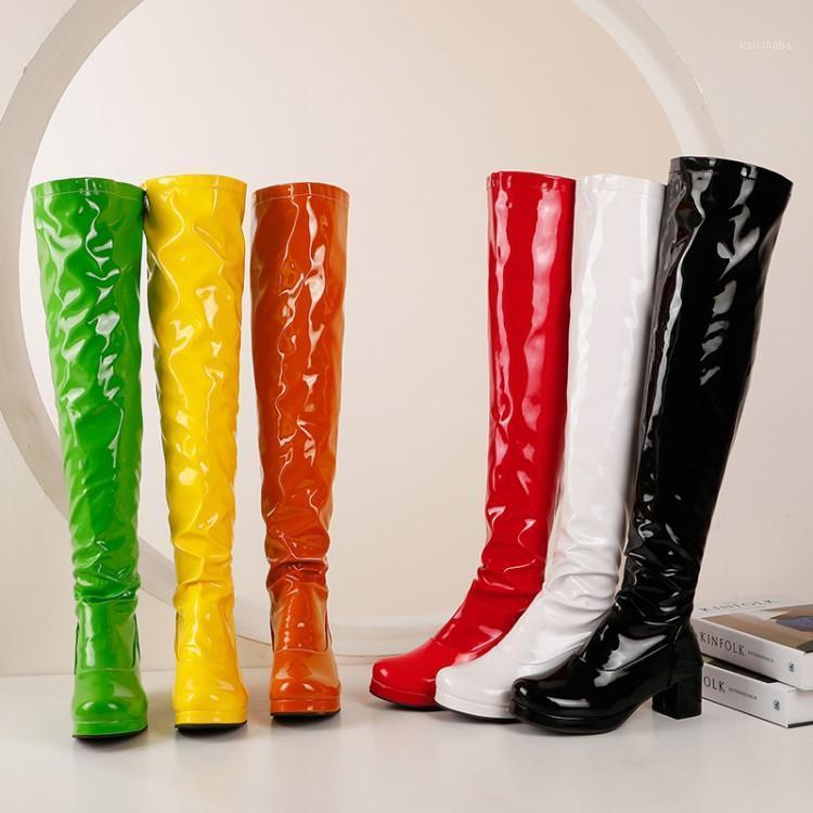 Women Lacquered Leather Coarse Heel Dance Shoes Patent Leather Medium Heel White Black Knights Boots Fluorescent Striptease Shoe1, Purple
Women Lacquered Leather Coarse Heel Dance Shoes Patent Leather Medium Heel White Black Knights Boots Fluorescent Striptease Shoe1, Purple