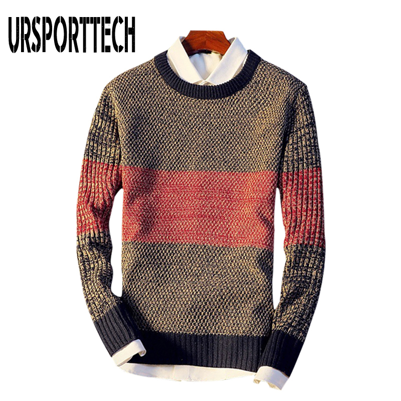 Autumn Casual Men's Sweater O-Neck Striped Slim Fit Knitted Mens Sweaters Pullovers Knittwear Pullover Men Pull Homme M-XXL 201022