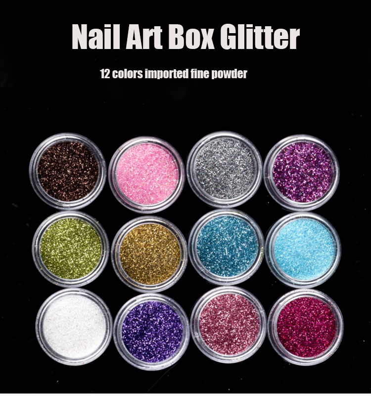 12 Colors Glitter Nail Sequins Powder Cosmetic Festival Chunky Body Manicure Craft Glitter
