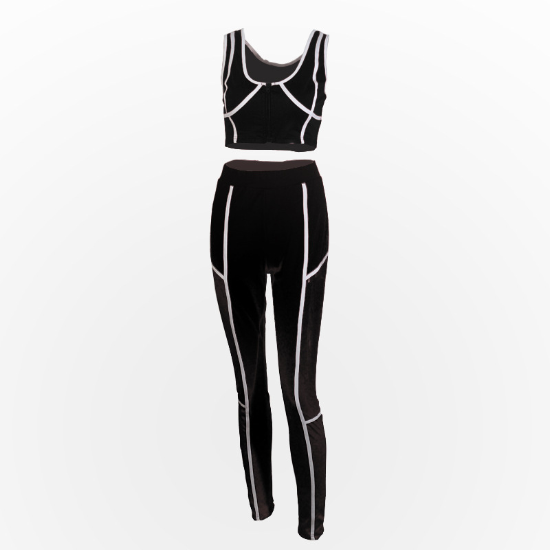 Summer Two Piece Set Crop Top and Pants 2 Piece Set Women Club Outfits Matching Sets Tracksuit Women Set Clothes PT0020 T200706