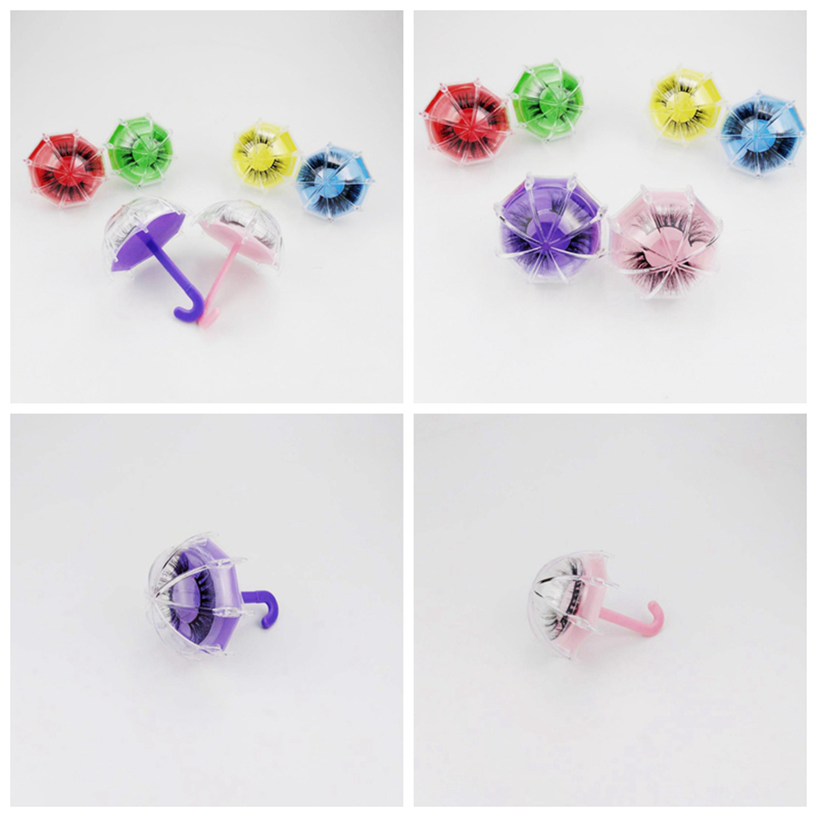 3D Mink Eyelash Package Boxes False Eyelashes Packaging Empty Eyelash Box Case Creative Umbrella Shaped Lashes Box Packaging