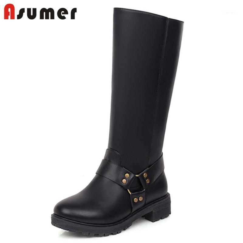 ASUMER 2020 hot fashion mid calf boots women round toe pu rivet low heels casual shoes ladies autumn winter riding boots woman1, Black
ASUMER 2020 hot fashion mid calf boots women round toe pu rivet low heels casual shoes ladies autumn winter riding boots woman1, Black