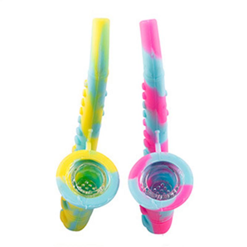 Colorful Silicone Pipe Sachs with Glass Bowl Mini Tobacco Smoking Pipes Oil Rig
Colorful Silicone Pipe Sachs with Glass Bowl Mini Tobacco Smoking Pipes Oil Rig