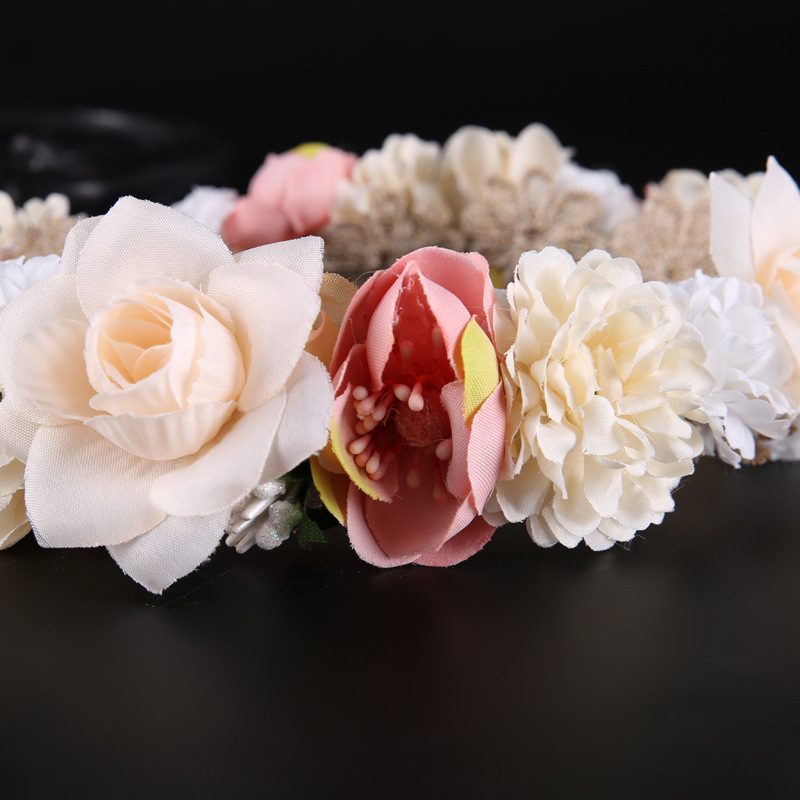GETNOIVAS Boho Flower Girl Crown Headpiece Bohemia Floral Hair Wreath Headband Women Hairwear Wedding Bridal Hair Accessories SL LJ200903