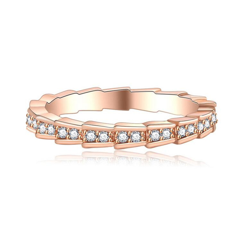 New Arrival Top Sell Luxury Jewelry 925 Sterling Silver&Rose Gold Fill Pave White Sappire Party CZ Diamond Women Wedding Band Ring Gift