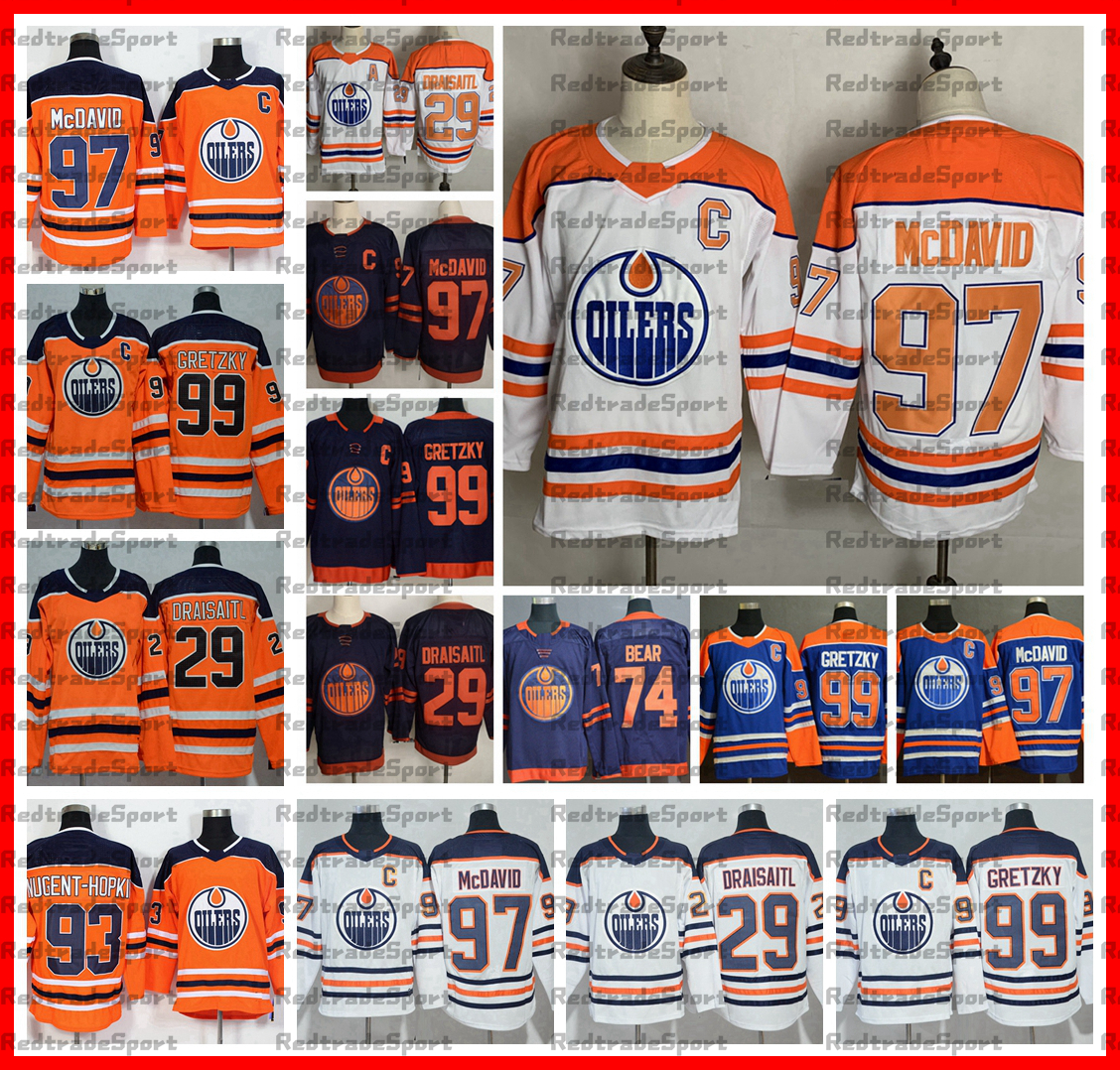 2021 Reverse Retro Edmonton Oilers 97 Connor McDavid 99 Wayne Gretzky 29 Leon Draisaitl Ethan Bear Ryan Nugent-Hopkins Orange Hockey Jersey, Black;red
2021 Reverse Retro Edmonton Oilers 97 Connor McDavid 99 Wayne Gretzky 29 Leon Draisaitl Ethan Bear Ryan Nugent-Hopkins Orange Hockey Jersey, Black;red