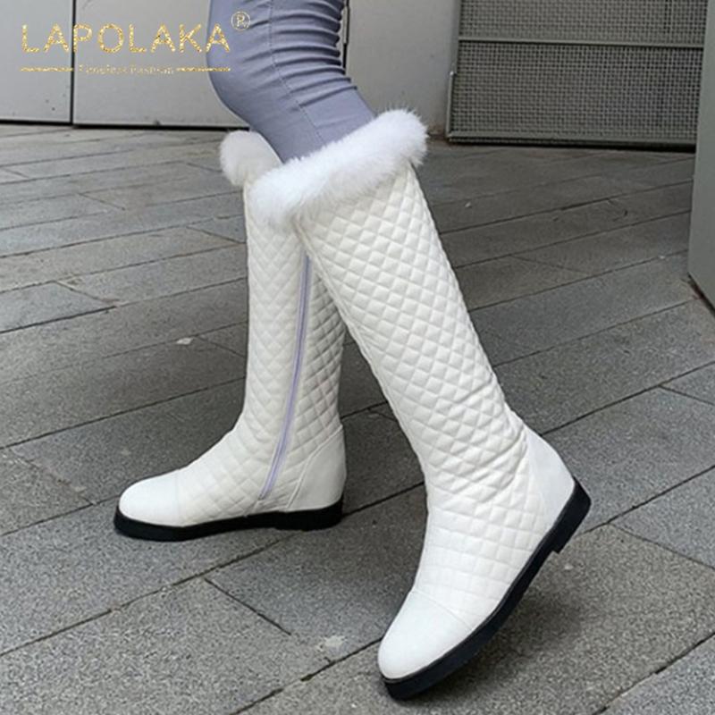 Lapolaka Hot Sale 2021 Snow Boot Woman Shoes Zipper Comfy Low Heels Warm Plush Black White High Quality Knee-High Boots
Lapolaka Hot Sale 2021 Snow Boot Woman Shoes Zipper Comfy Low Heels Warm Plush Black White High Quality Knee-High Boots