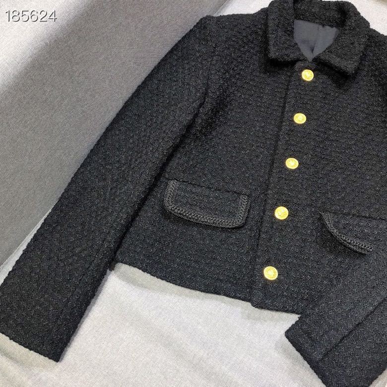 Autumn Winter Women Black Tweed Jacket Single Breasted Female Short Coat High Quality Elegant Fashion Runway Jackets 201029