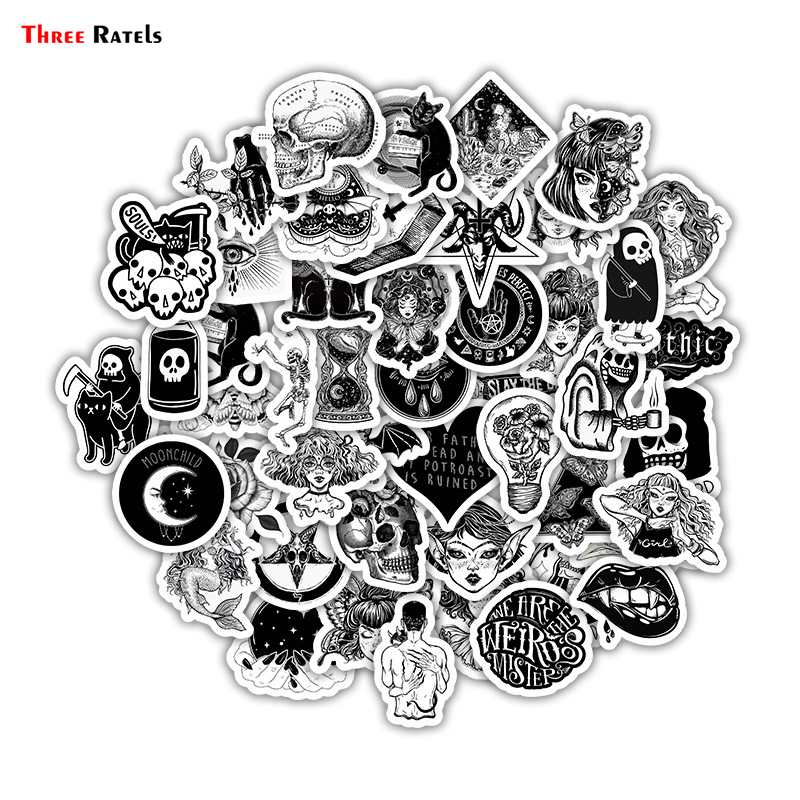 Three Ratels 50 Pcs Black and White Gothic style girl skull Stickers Graffiti Sticker for Laptop Luggage Car Styling Guitar, Wg10
Three Ratels 50 Pcs Black and White Gothic style girl skull Stickers Graffiti Sticker for Laptop Luggage Car Styling Guitar, Wg10