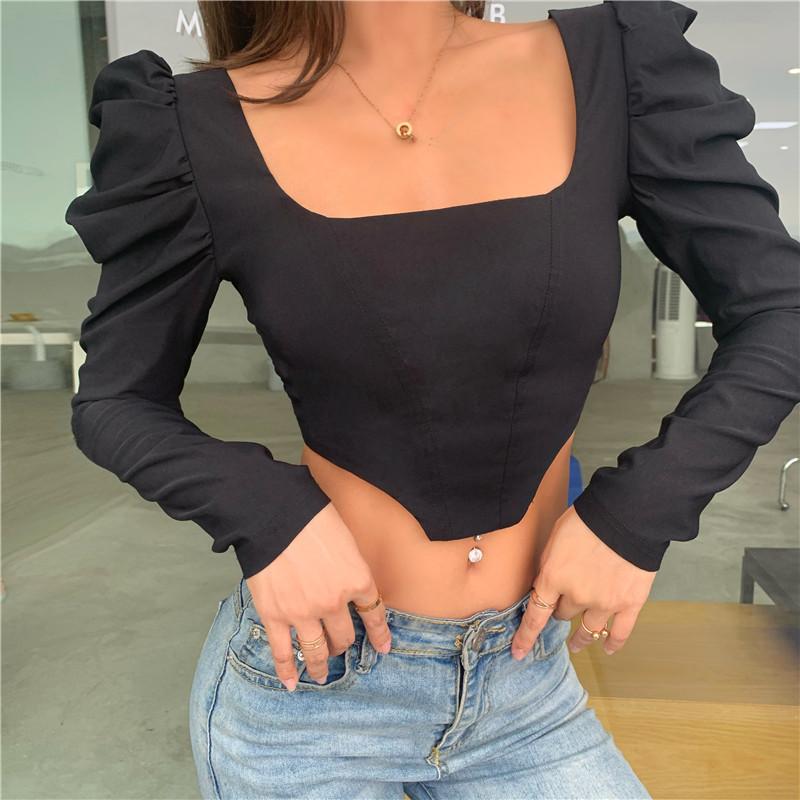 Hirigin 2020 Sexy Women Stylish European T Shirt tops Autumn Back Lace-up Hollow Long sleeve Crop top Square collar Fashion, As pic
Hirigin 2020 Sexy Women Stylish European T Shirt tops Autumn Back Lace-up Hollow Long sleeve Crop top Square collar Fashion, As pic