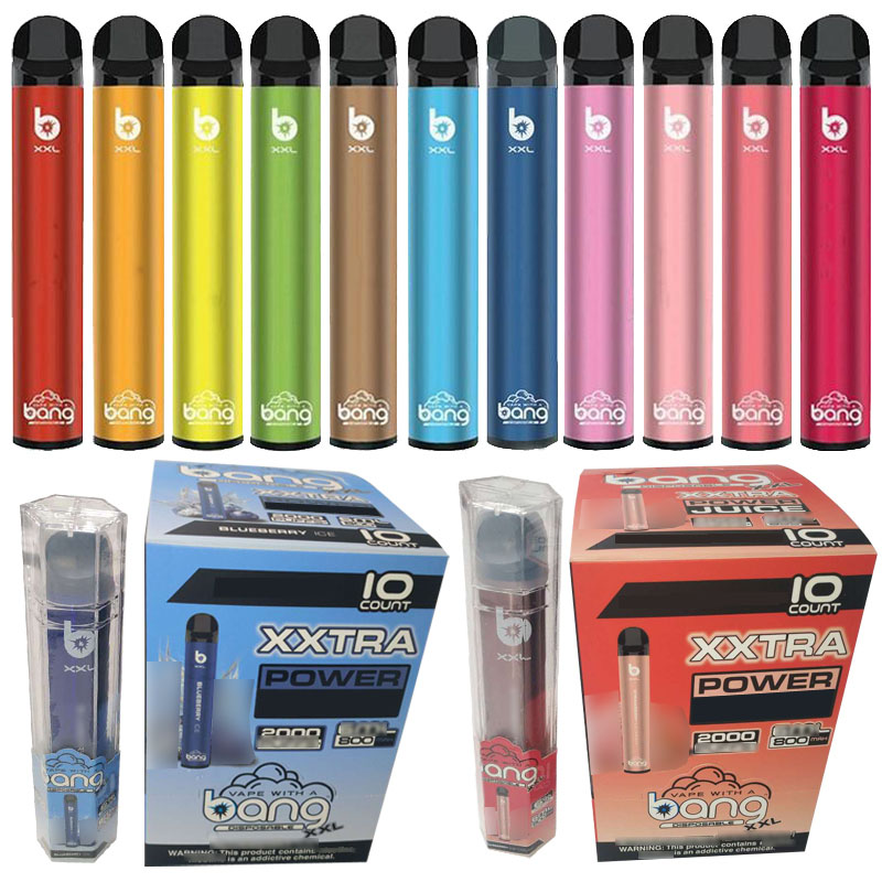 2000 Puffs Disposable Vape Pen Bang XXL Electronic Cigarette E Vapor Pod XXtra Puff Factory Disposable Vaporizer
2000 Puffs Disposable Vape Pen Bang XXL Electronic Cigarette E Vapor Pod XXtra Puff Factory Disposable Vaporizer