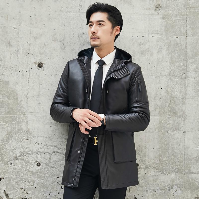 2020 Genuine Leather Jacket Men Real Sheepskin Coat Autumn Winter Mens Down Jacket Hooded Blouson Cuir 1808 KJ1295, Black
2020 Genuine Leather Jacket Men Real Sheepskin Coat Autumn Winter Mens Down Jacket Hooded Blouson Cuir 1808 KJ1295, Black