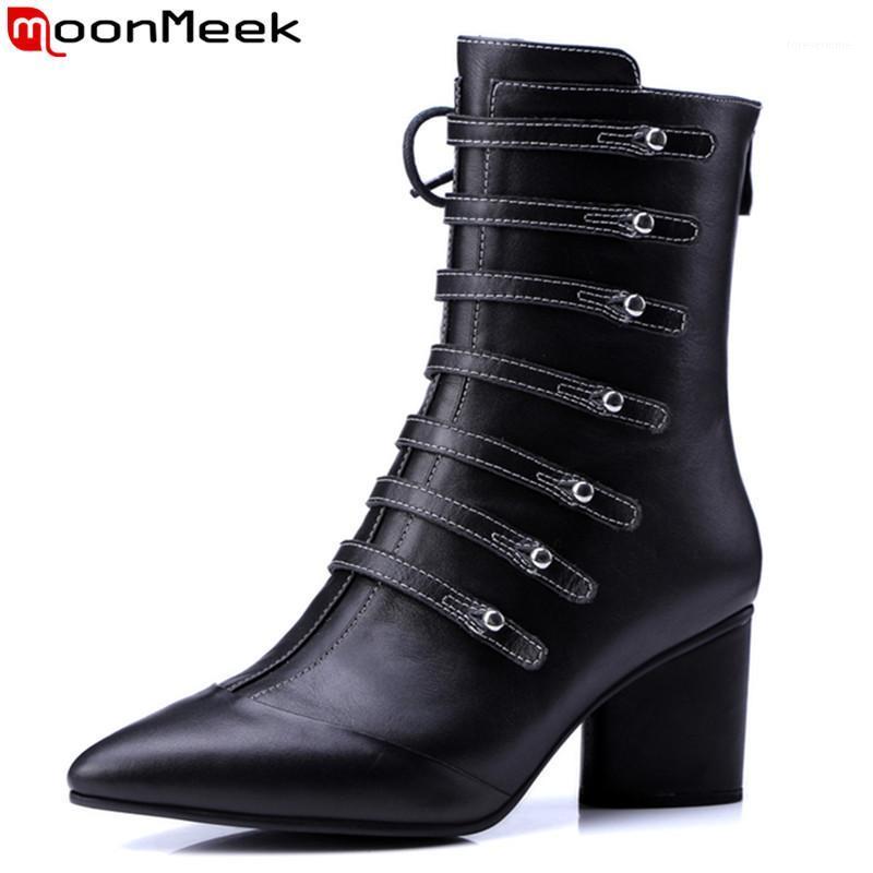 MoonMeek 2020 New arrive genuine leather ankle boots fashion pointed toe ladies shoes genuine leather black color women boots1, Black cowhide
MoonMeek 2020 New arrive genuine leather ankle boots fashion pointed toe ladies shoes genuine leather black color women boots1, Black cowhide