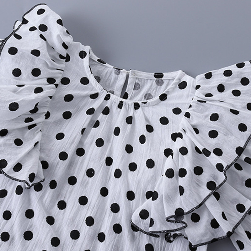 Humor Bear Girls Sets Spring Autumn High Quality Fashion Polka Dot Shirt +High Waist Jeans Middle Small Children'S Suit ClothingX1019
