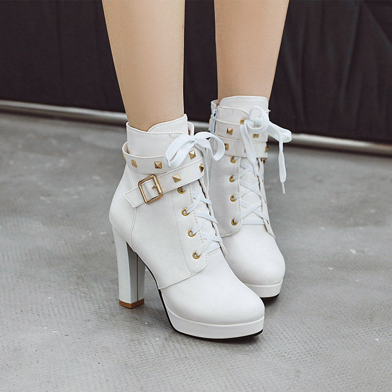 Cresfimix Frauen Stiefel women plus size white pu leather rivet high heel autumn boots lady pink european stylish boots a6615
Cresfimix Frauen Stiefel women plus size white pu leather rivet high heel autumn boots lady pink european stylish boots a6615