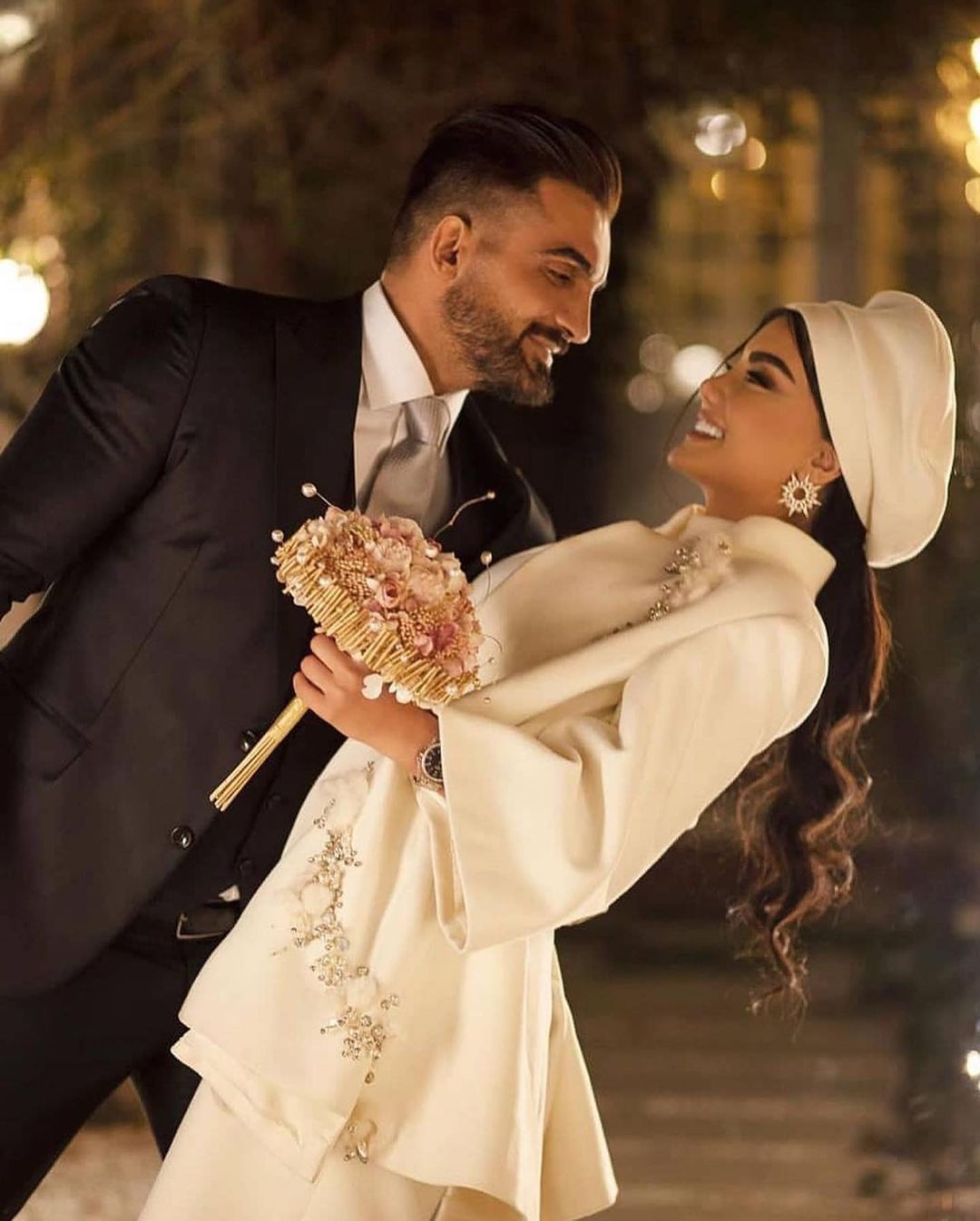 Muslim Crystal Beading Mermaid Wedding Dress 2 Pieces 2022 High Neck Long Sleeve Bridal Gowns Dresses Vestidos Pageant Gowns
