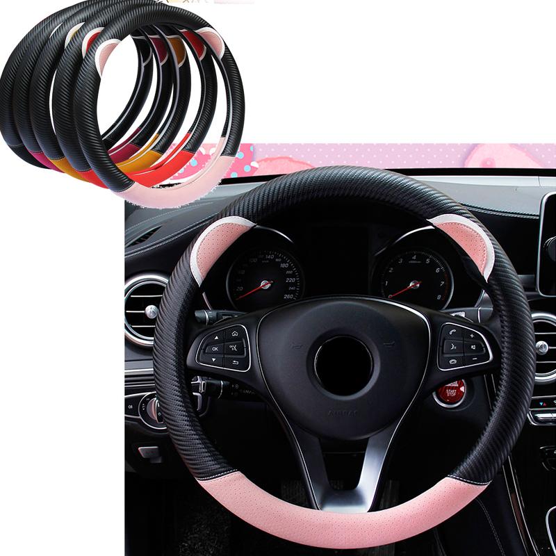 100% Carbon Leather Car Steering-wheel Cover For Mitsubishi Lancer 10 ASX Pajero X Focus 2 3 Fiesta C4 C5 C3
100% Carbon Leather Car Steering-wheel Cover For Mitsubishi Lancer 10 ASX Pajero X Focus 2 3 Fiesta C4 C5 C3